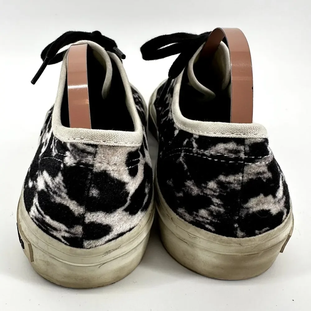 J. Crew Seavees Legend Velvet Sneakers Lace Up Platform Black Leopard 7
